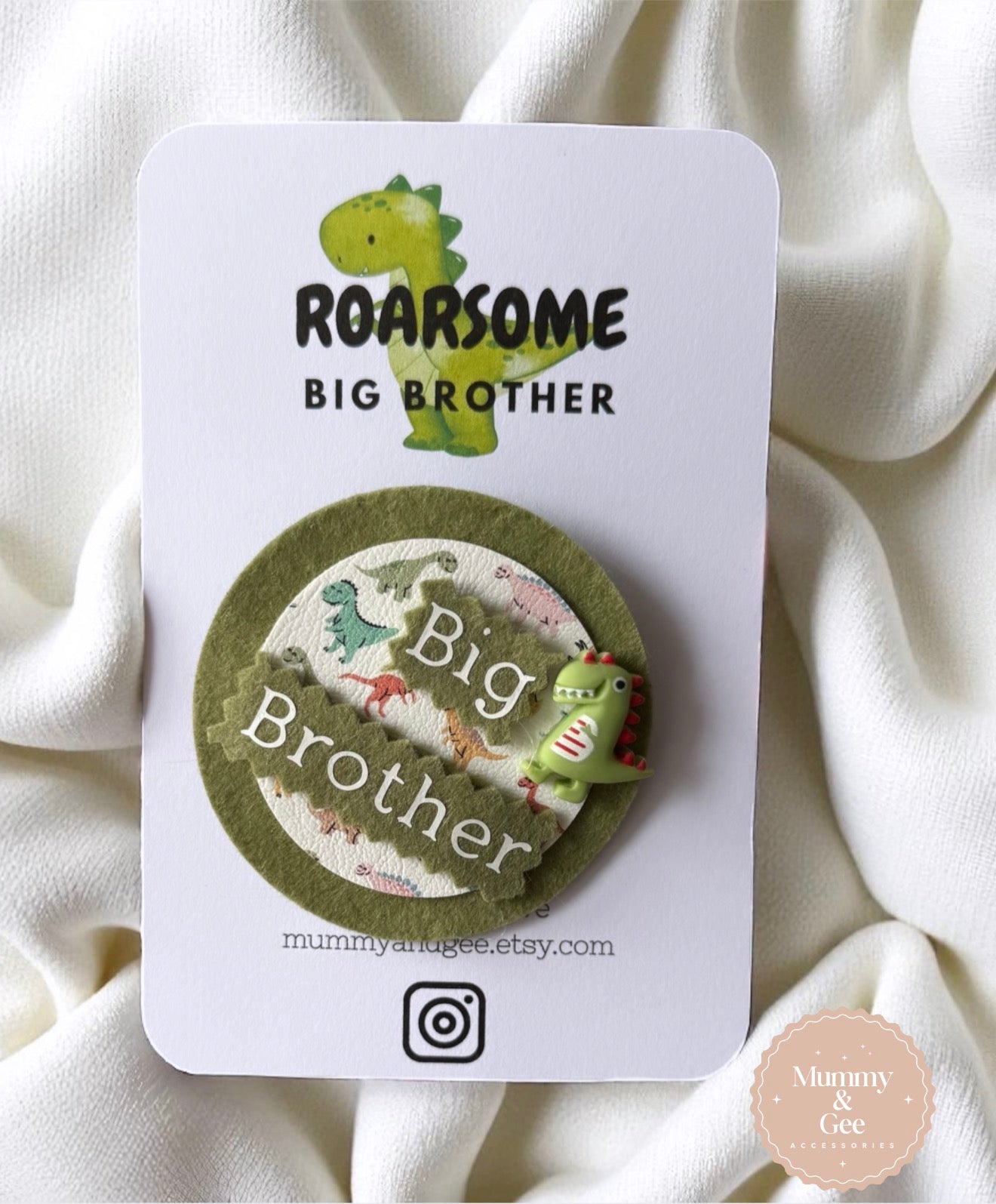 Sage Dinosaur Big Brother Badge