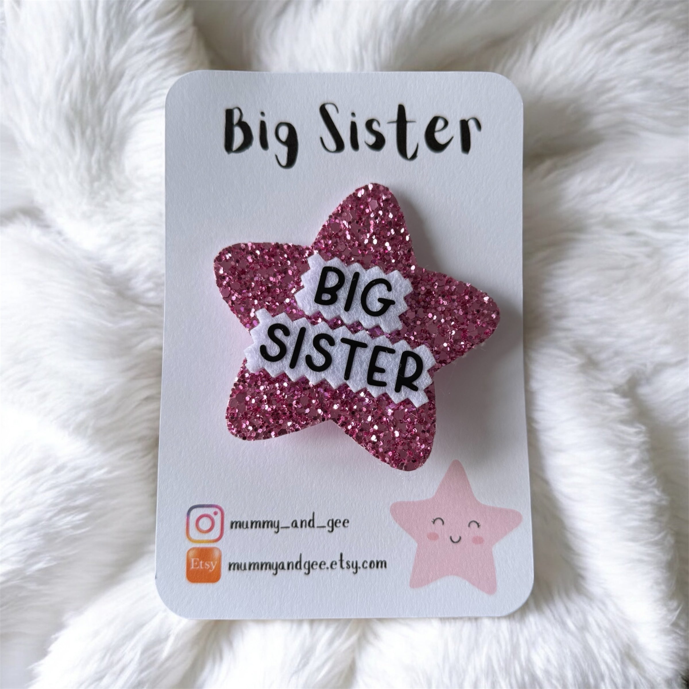 Purple Sparkle Big Sister Badge