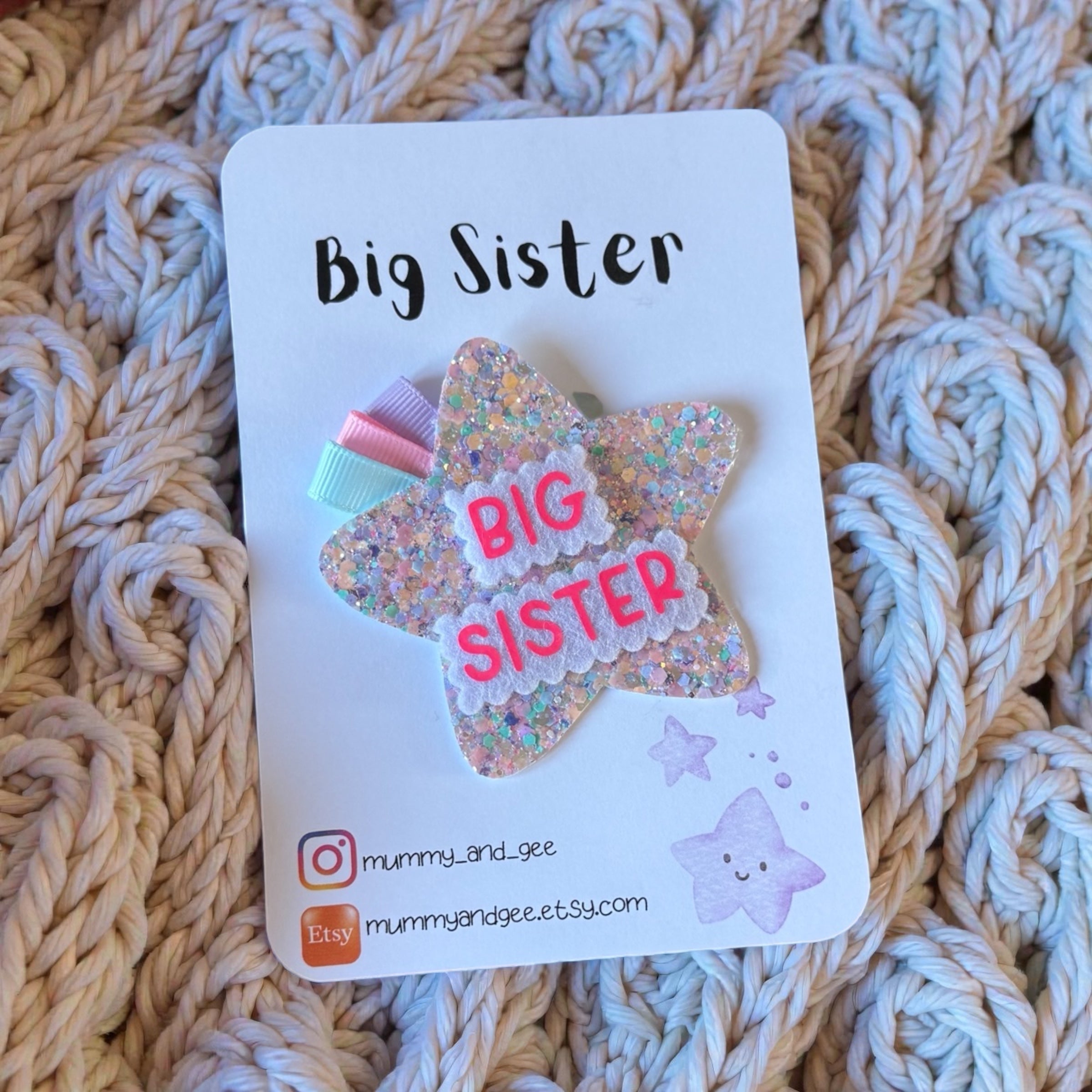 Pretty Sparkle Big Sister Badge